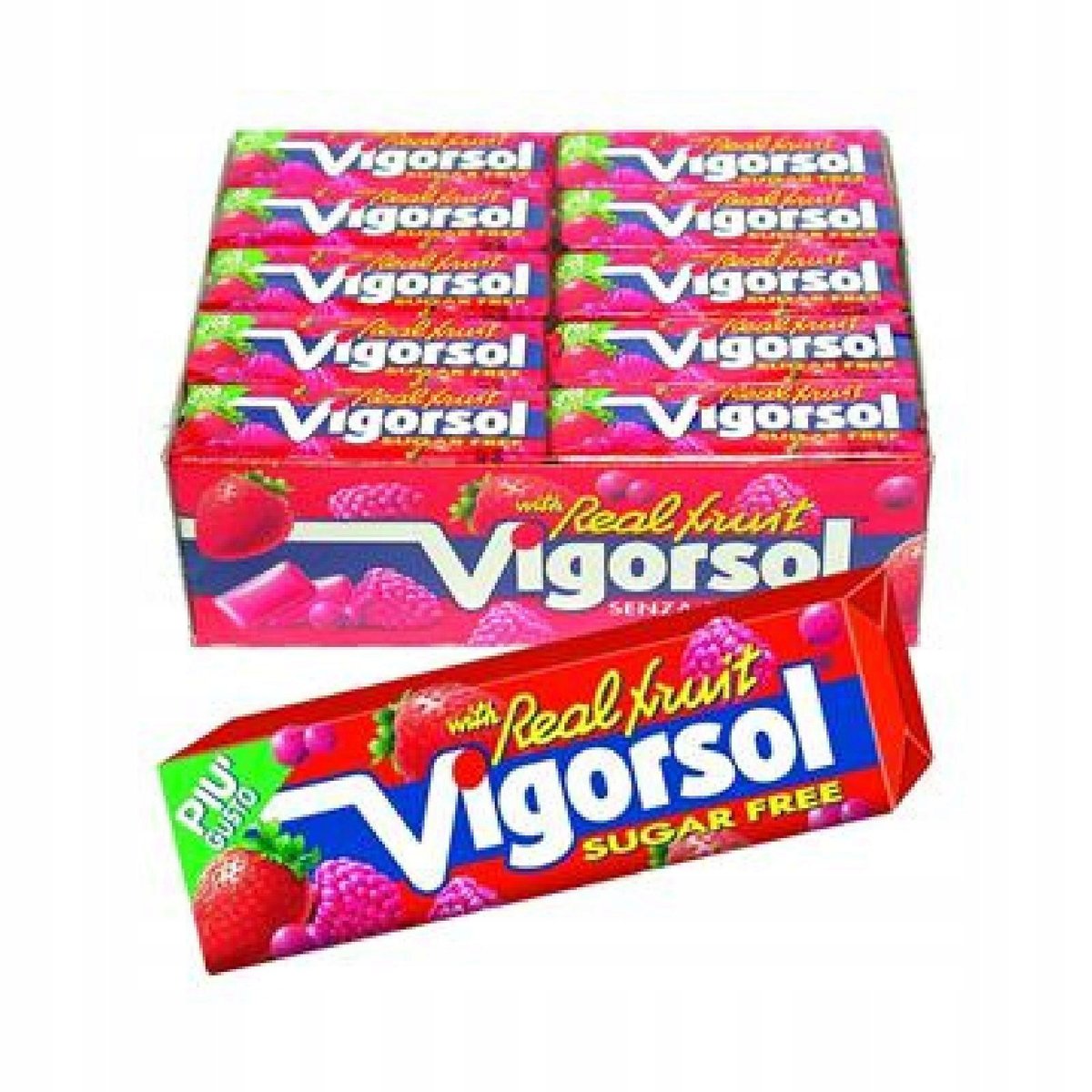 Guma Real Fruit Vigorsol gumy owocowe włoskie bez cukru drażetki