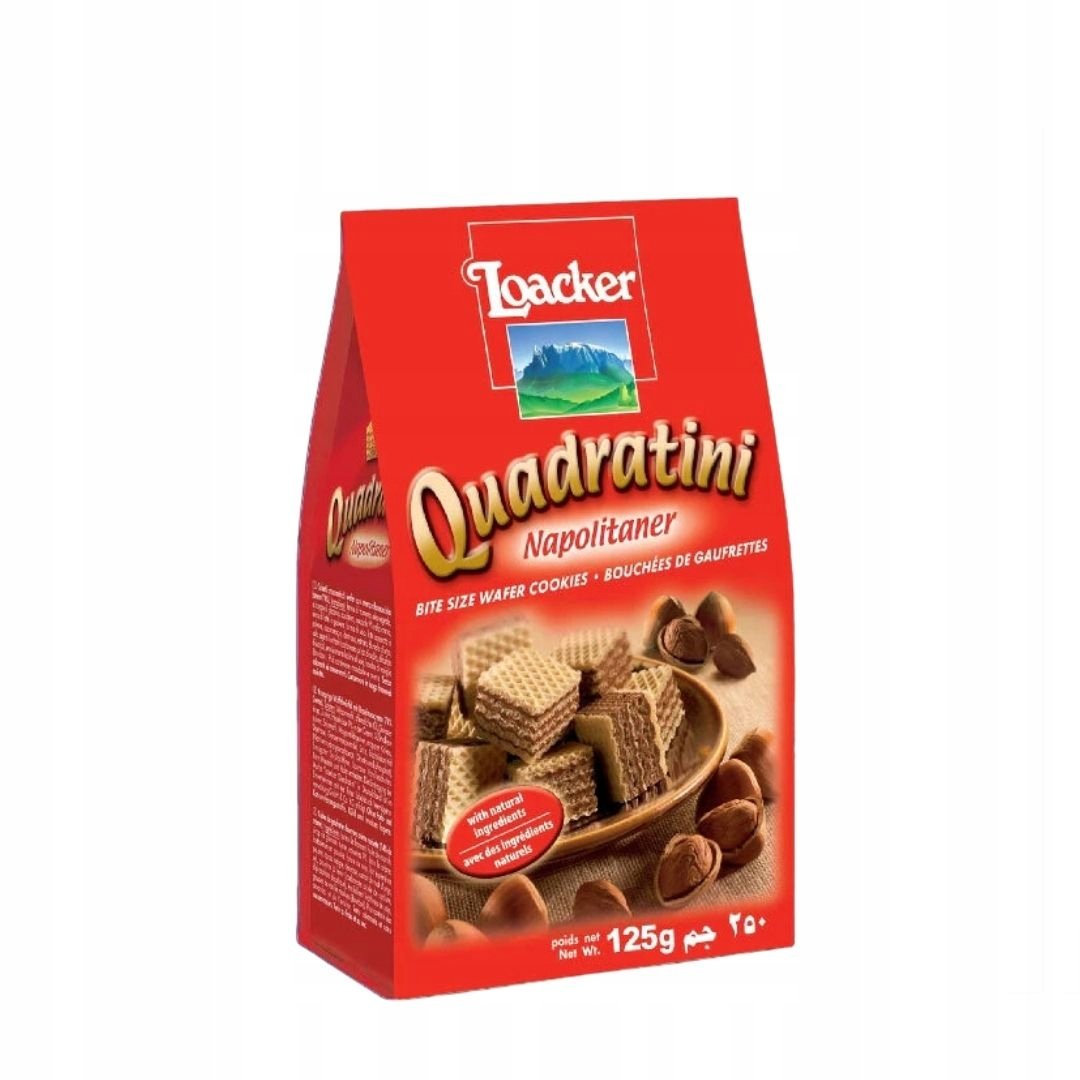 Włoskie wafelki Quadratini z kremem orzechowym - Loacker