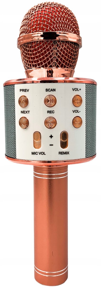 Mikrofon bezprzewodowy karaoke Bluetooth modulacja różowy