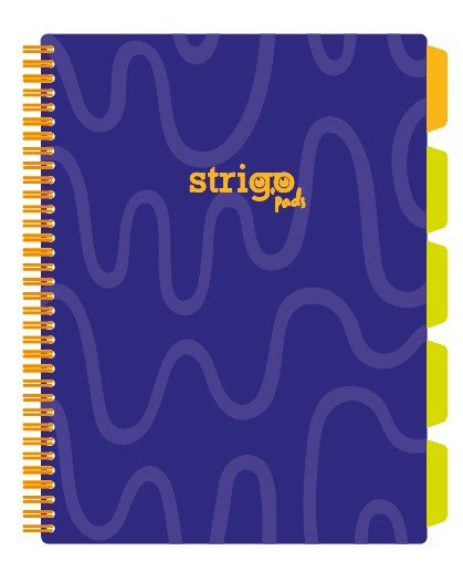 Kołozeszyt STRIGO PADS Project Book A4 kratka Neon granatowy