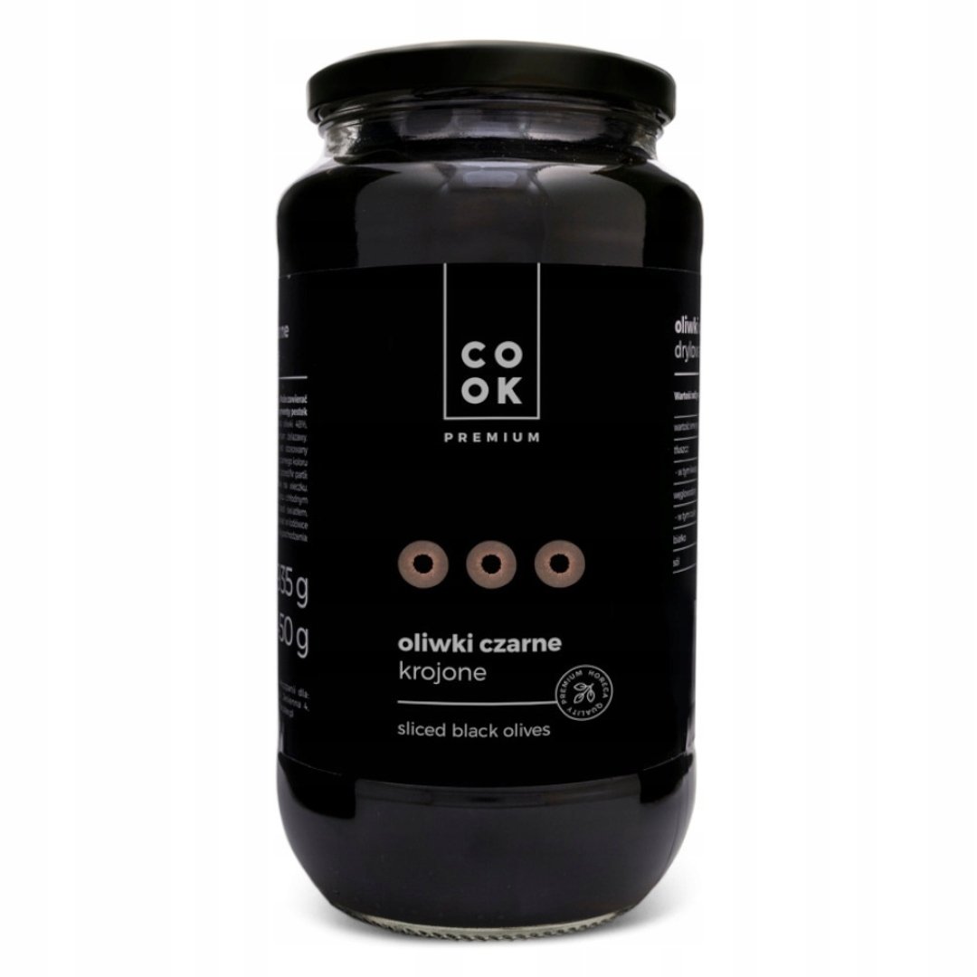 Oliwki czarne krojone 935g - Cook Premium duży słoik