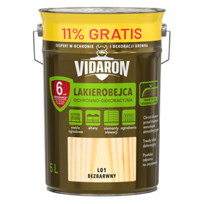 Lakierobejca bezbarwny L01 5 l VIDARON