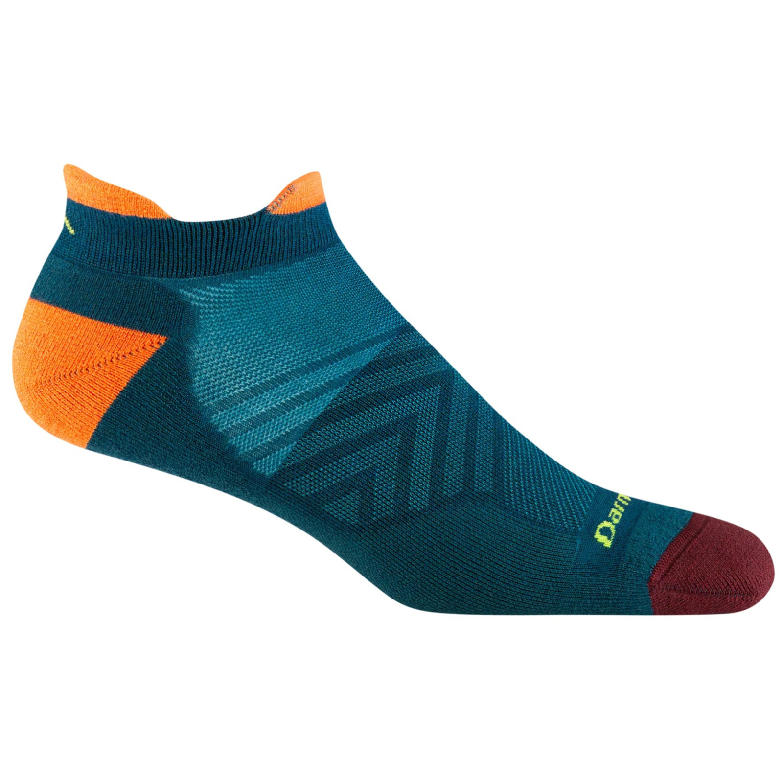 Skarpety męskie Darn Tough Run No Show Tab Ultra-Lightweight With Cushion Rozmiar skarpet: 46-49 / Kolor: niebieski/pomarańczowy