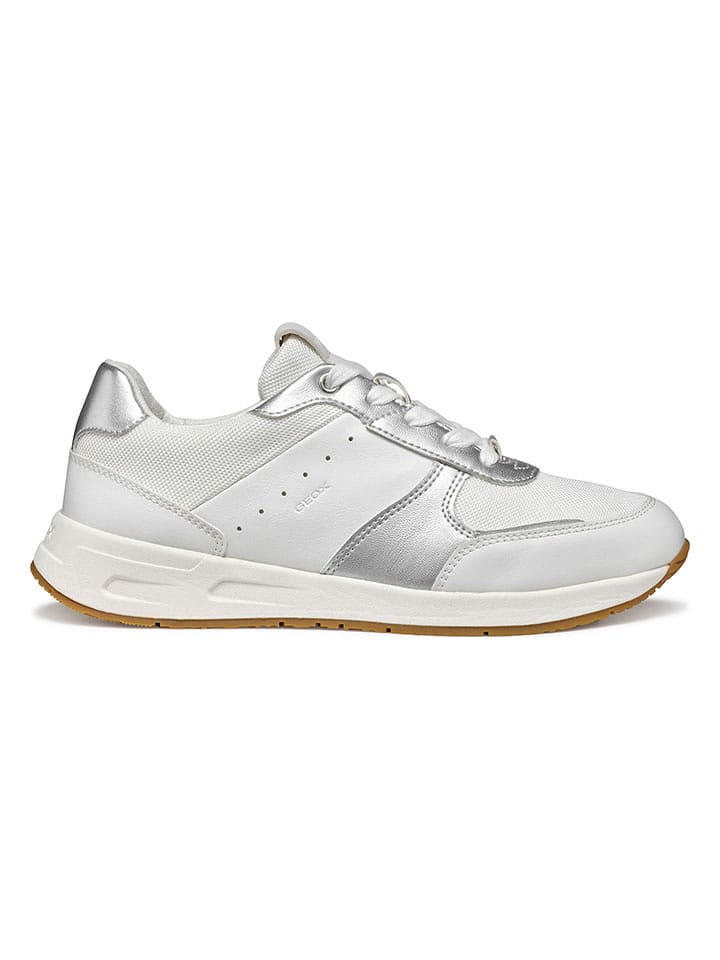 Geox Sneakersy w kolorze srebrno-białym