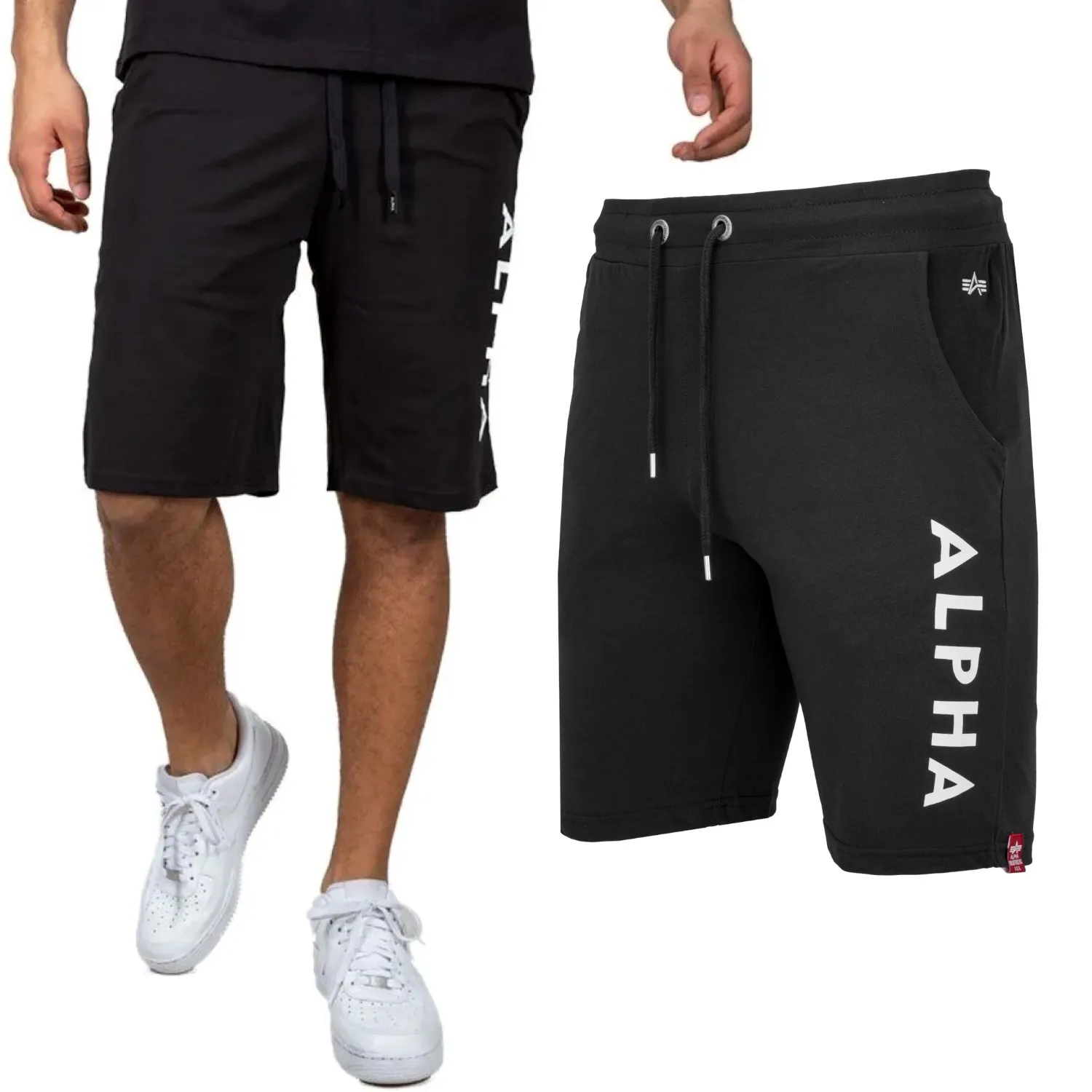 Spodenki Alpha Industries Jersey 116366 03 - Czarne