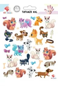 Tatuaże zmywalne dla dzieci Psy i koty XXL