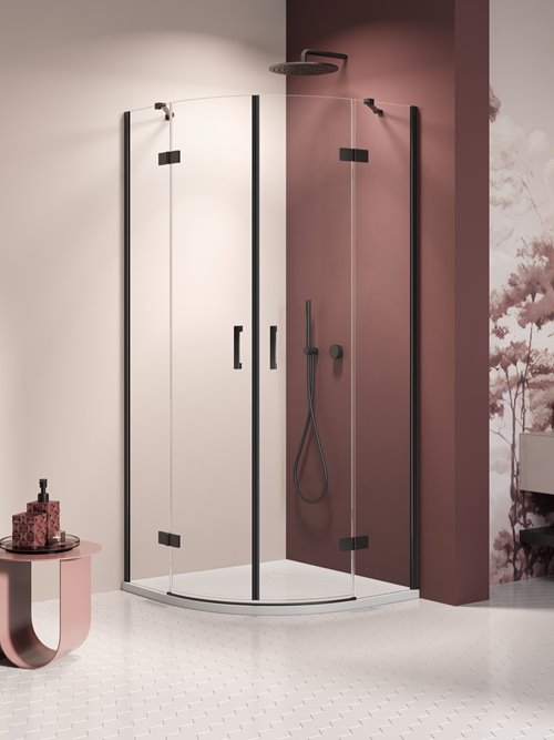 Kabina prysznicowa półokrągła 90x90 czarna K-3782 Nesta New Trendy Black