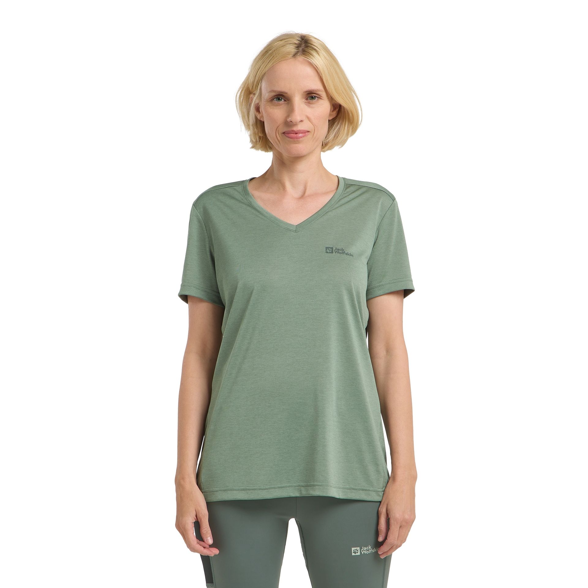 T-shirt damski Jack Wolfskin CROSSTRAIL T WOMEN eucalyptus - S