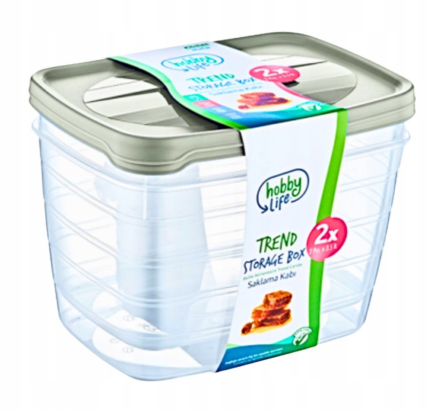 Komplet 2 pojemników kuchennych 3,5l 16,6x23x17,4 cm Trendy Box