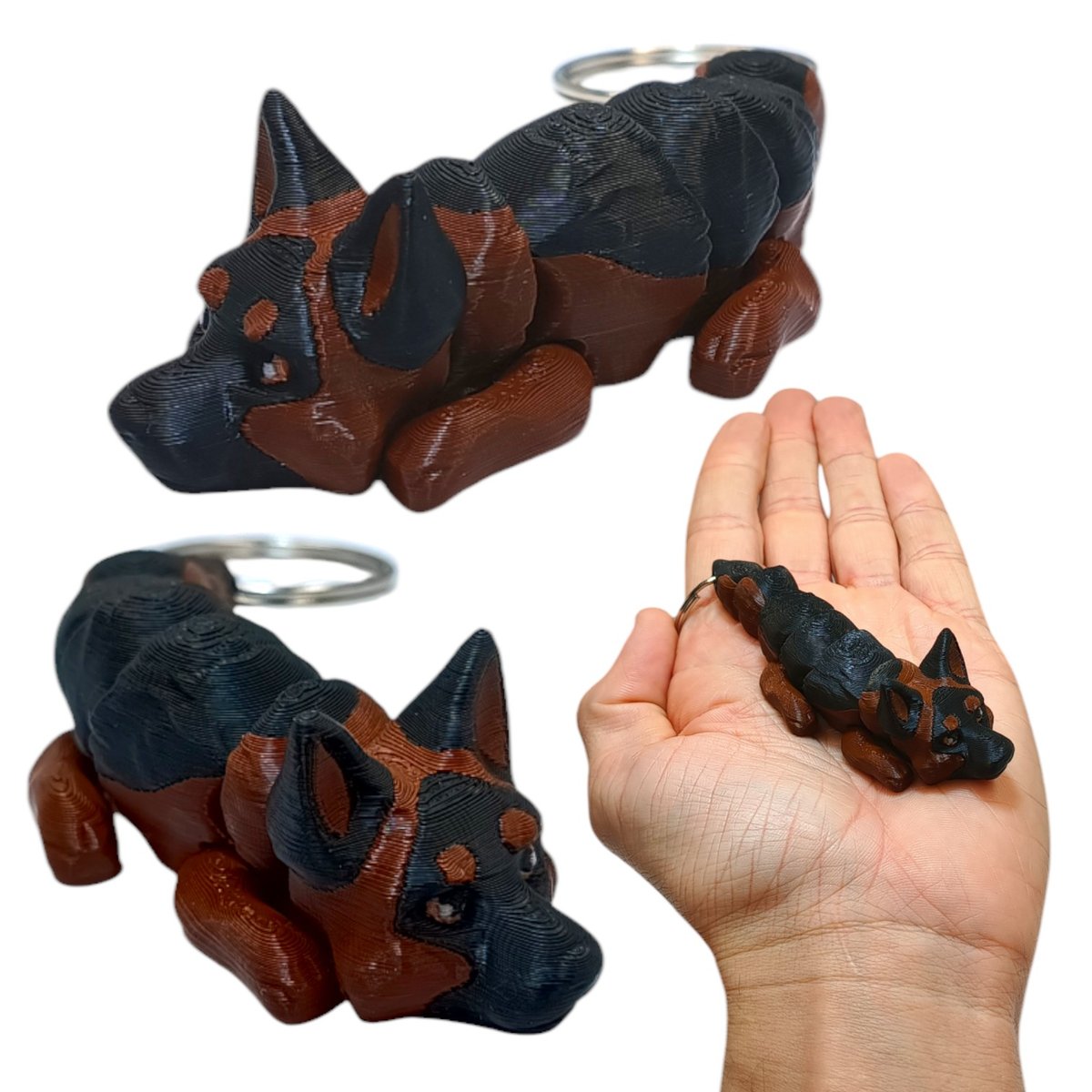 Ruchomy Brelok - Pies Owczarek Niemiecki Baby, German Shepherd Dog, Breloczek, Brelok do Kluczy