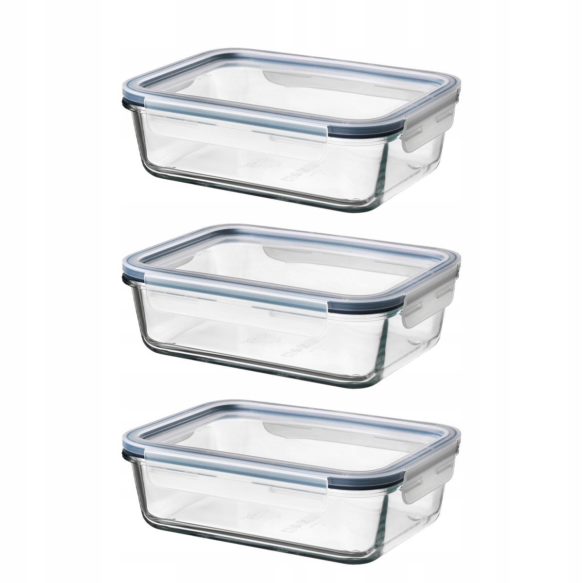 POJEMNIK NA ŻYWNOŚĆ Z POKRYWKĄ PUDEŁKO 1 L 3 SZT.