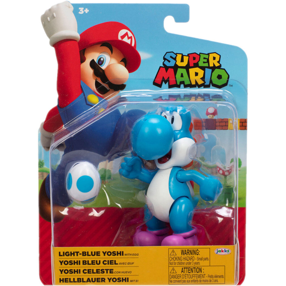 SUPER MARIO JAKKS PACIFIC ORYGINALNA RUCHOMA FIGURKA LIGHT-BLUE YOSHI + EGG