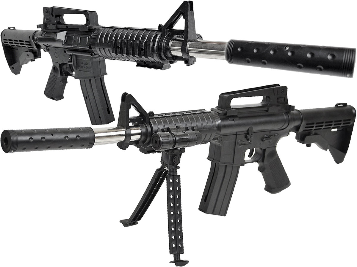 KARABIN NA KULKI Plastikowe z Tłumikiem Karabinek M4 z Podpórką PISTOLET