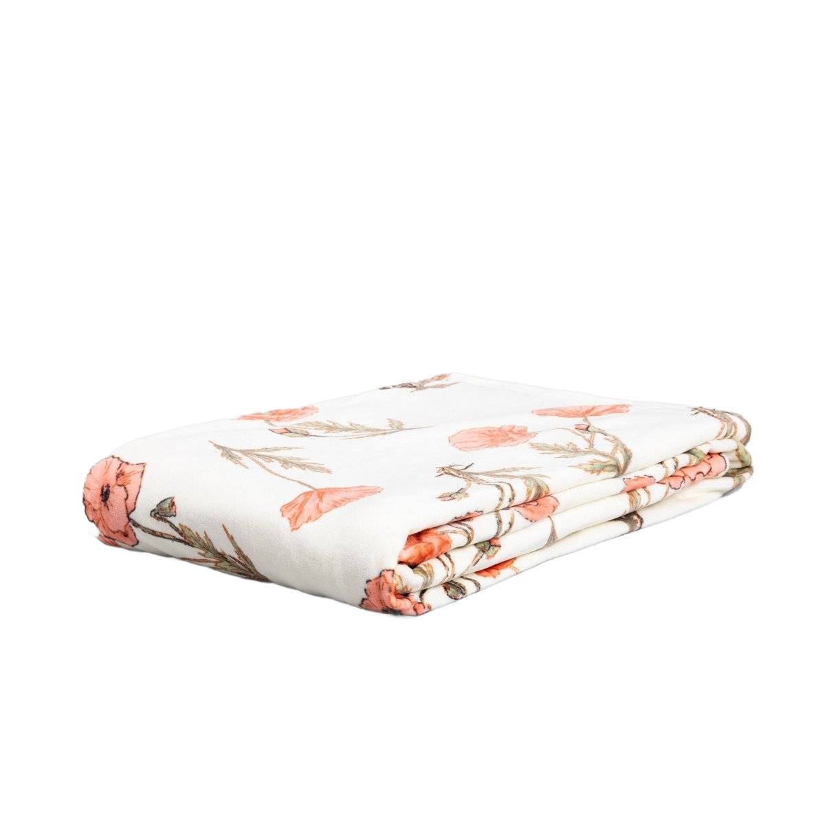 HOMLA Koc MEADOW FLOWERS puszysty minky z kwiatowym wzorem 130X170