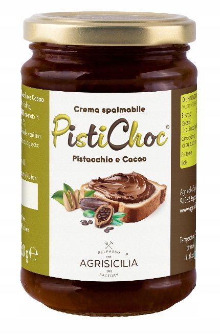 Masło pistacjowe z kakao czekoladowo-pistacjowy 360g - Agrisicilia