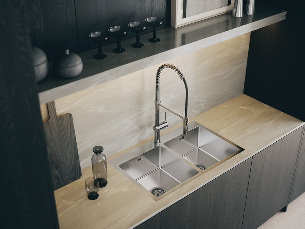 Laveo Marmara Zlewozmywak stalowy dwukomorowy 78x48 cm inox SAM020T