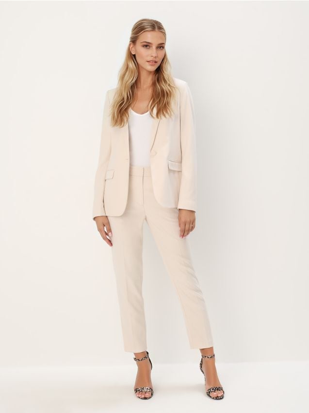 Mohito - Eleganckie beżowe spodnie - kremowy