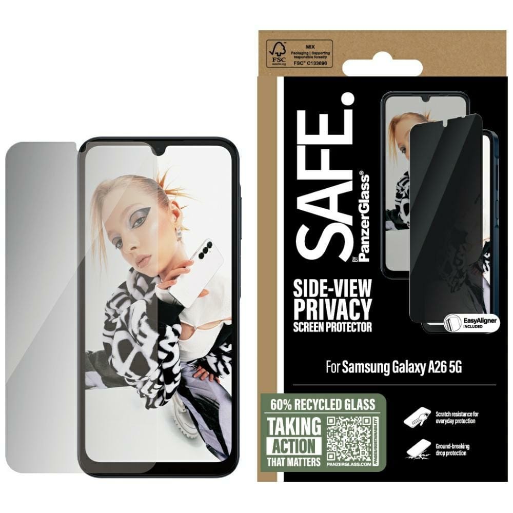 PanzerGlass Szkło prywatyzujące z aplikatorem Safe by Ultra-Wide Fit Privacy + EasyAligner do Galaxy A26 5G