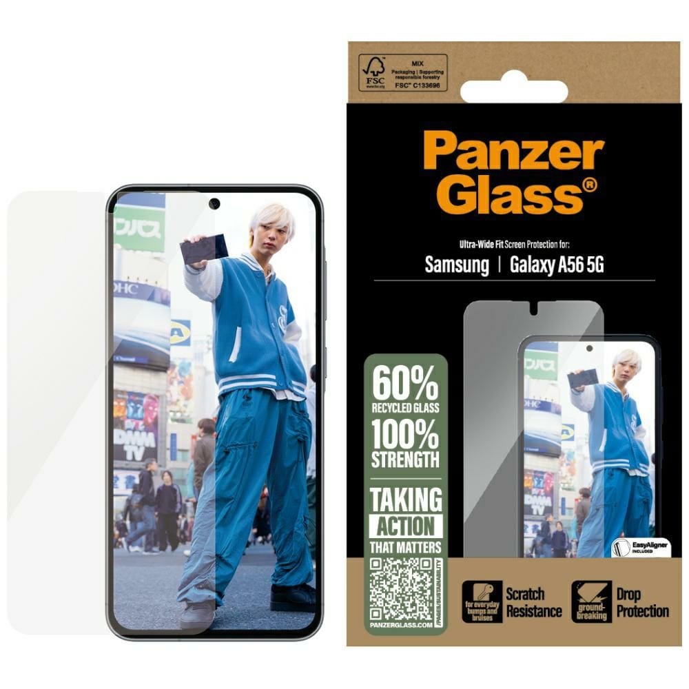 PanzerGlass Szkło hartowane na cały ekran Ultra-Wide Fit do Samsung Galaxy A56 5G, przezroczyste