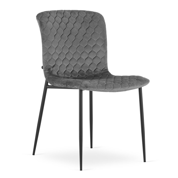 Krzesło tapicerowane MODENA 3572 Szary welur Nogi czarne SZYBKA WYSYŁKA