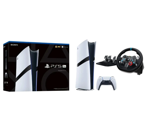 Sony PlayStation 5 Pro (PS5 2TB + Kierownica Logitech G29 Racing Wheel)