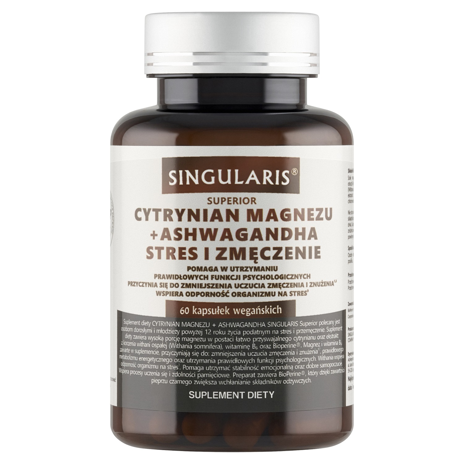 SINGULARIS Superior cytrynian magnezu + ashwagandha, 60kaps.