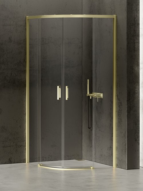 Kabina prysznicowa półokrągła 90x90 złota K-3559 Prime New Trendy Gold