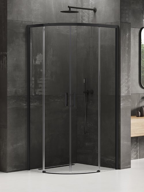 Kabina prysznicowa półokrągła 90x90 czarna K-3557 Prime New Trendy Black