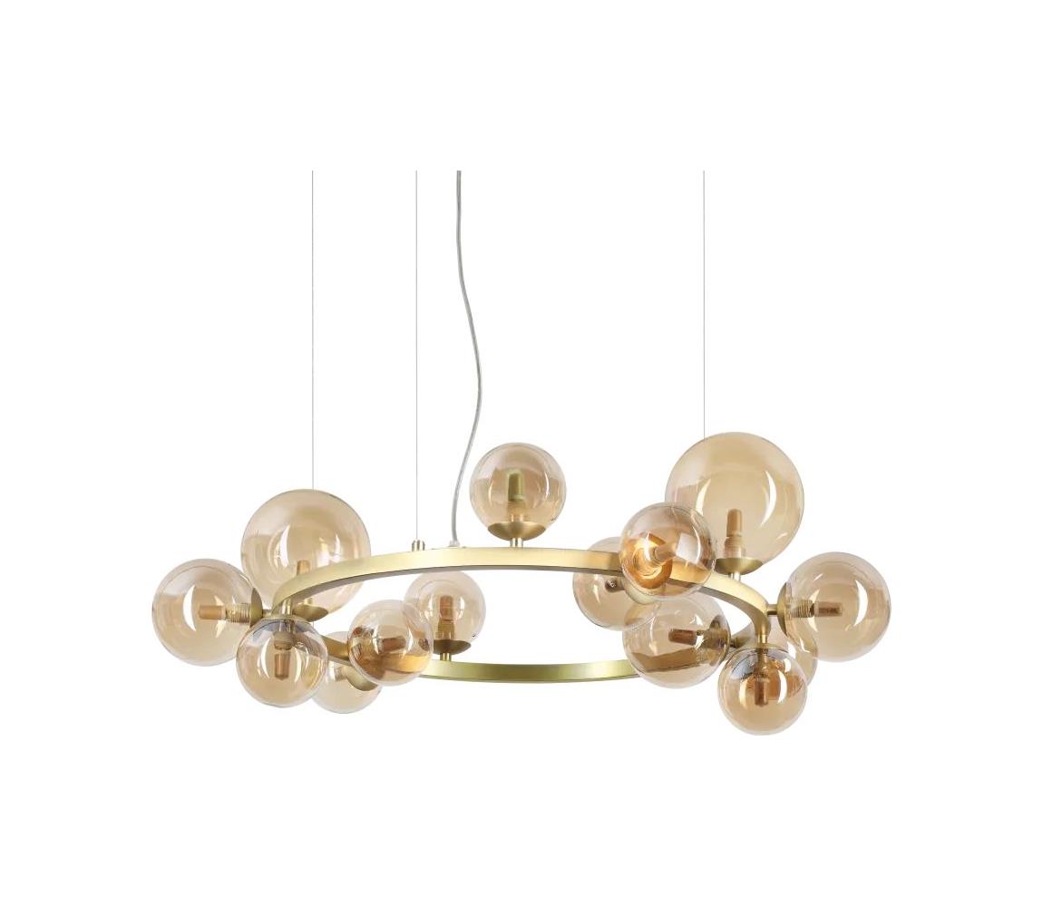 Ideal Lux - LED Żyrandol na lince PERLAGE 14xG9/3W/230V śr. 85 cm złoty/dymny