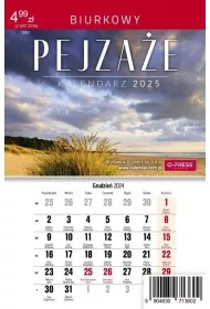 Kalendarz 2025 A5 biurkowy miesięczny Pejzaże
