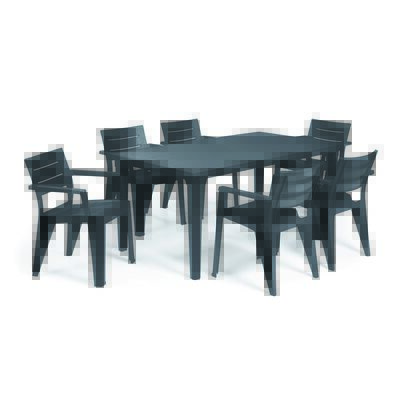 Zestaw ogrodowy Julie stół + 6 krzeseł grafit