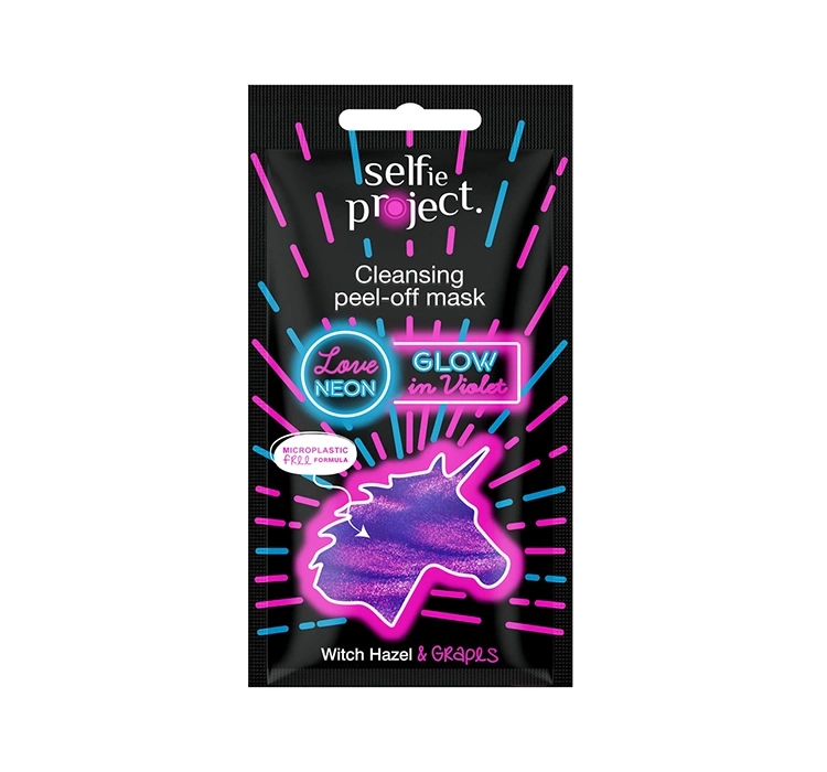 Selfie Project Love Neon oczyszczająca maseczka peel-off fioletowa 10ml