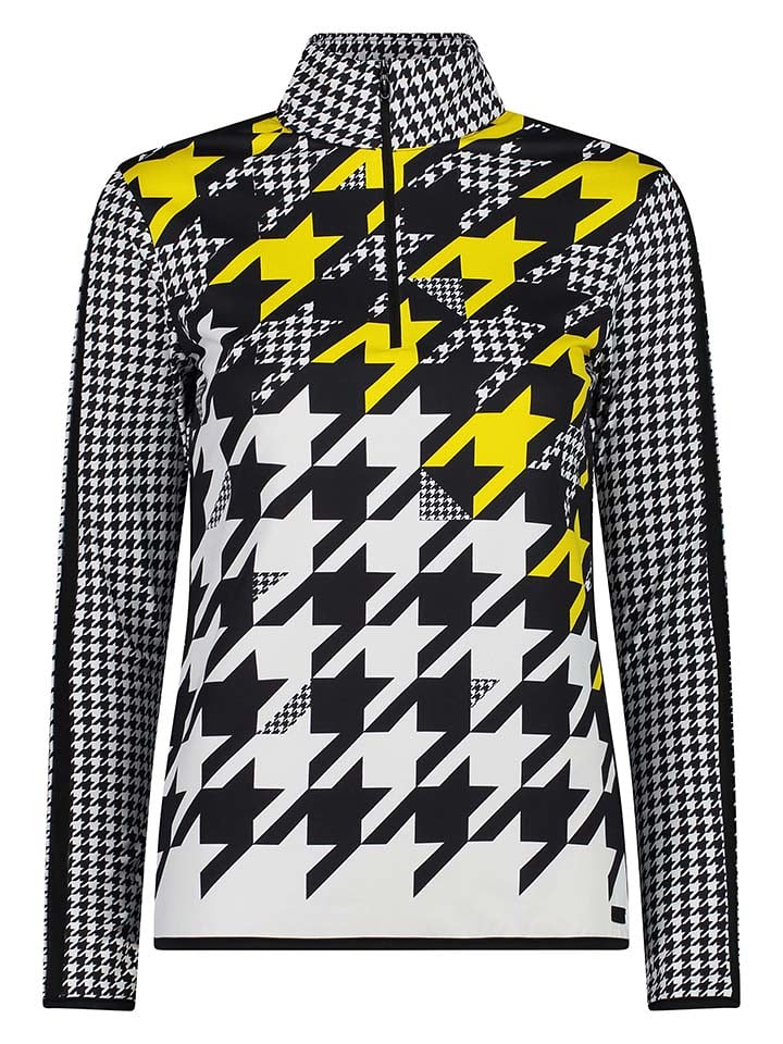 CMP Bluza polarowa w kolorze czarno-biało-żółtym