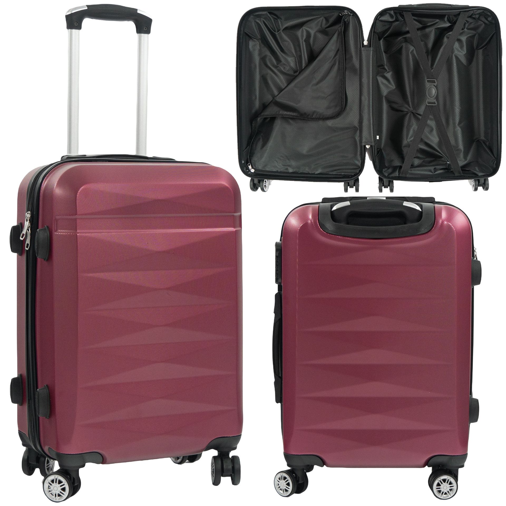 Walizka Artnico 34l 55x40x20cm kabinowa burgundowa
