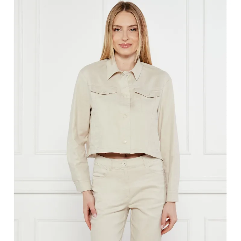 Marc Cain Kurtka jeansowa | Regular Fit | z dodatkiem lnu