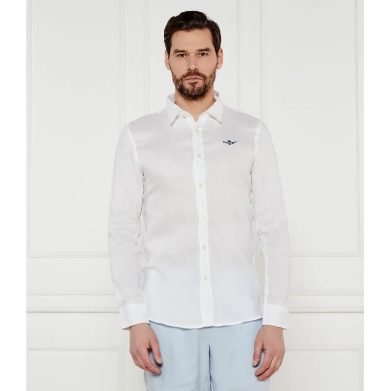 Aeronautica Militare Lniana koszula Regular Fit