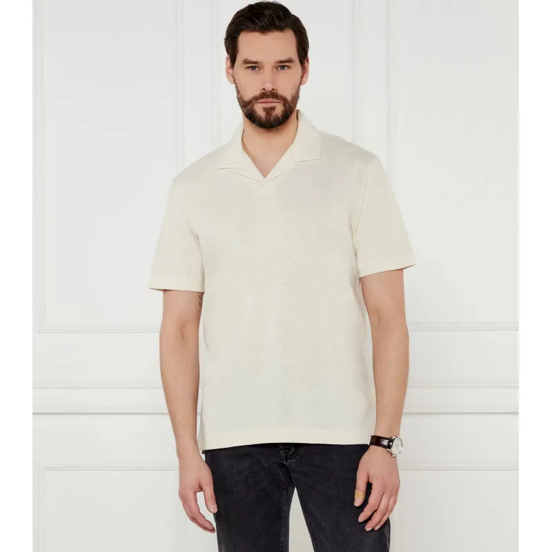 BOSS BLACK Polo H-Ponti 28 Regular Fit z dodatkiem lnu