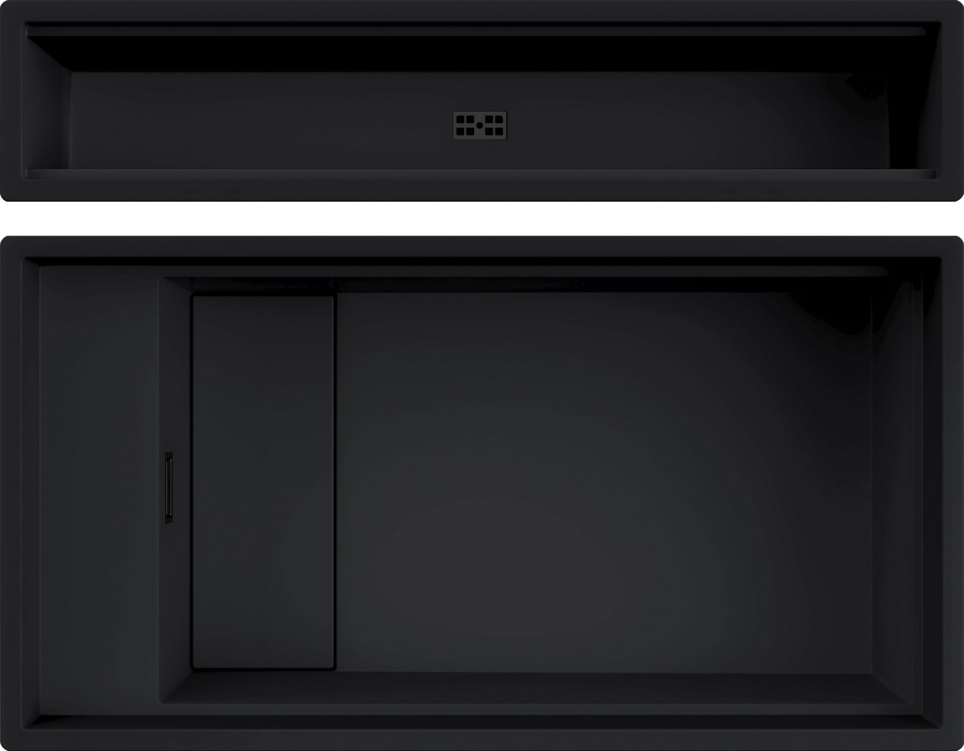 ELLECI zlew DIALOGO 360 + CANALE black K86 KERATEK (LKD36086BKM+LKDC8686BKM)