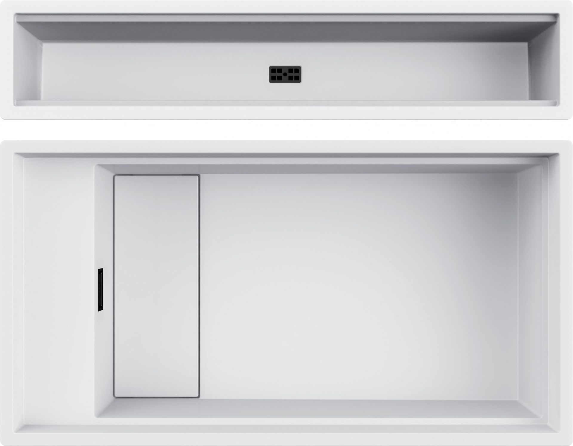 ELLECI zlew DIALOGO 360 + CANALE white K96 KERATEK (LKD36096BKM+LKDC8696BKM)