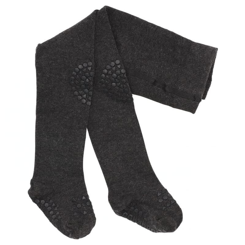 Gobabygo - Antypoślizgowe Rajstopy Do Nauki Chodzenia Dark Grey Melange 12-18 M-Cy