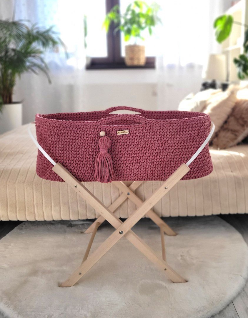 Kosz Mojżesza Boho Handmade Ze Stojakiem - Blossom