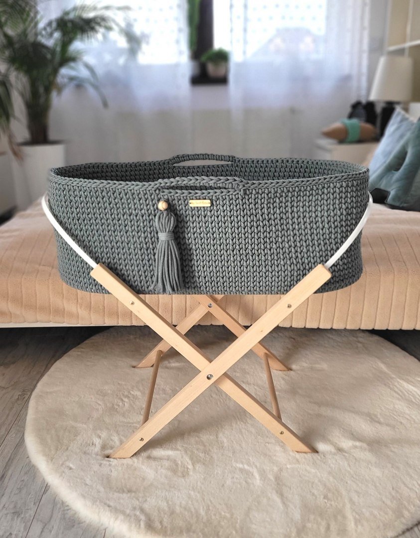 Kosz Mojżesza Boho Handmade Ze Stojakiem - Laurel
