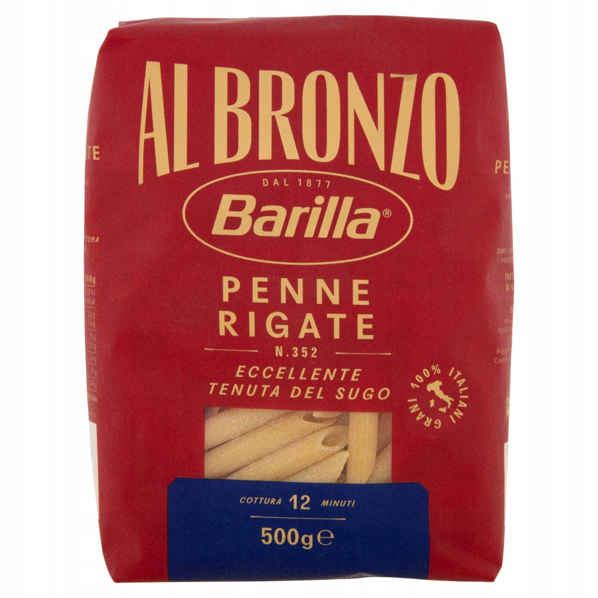 Makaron Penne Rigate Al Bronzo n. 352 500g - Barilla forma z brązu