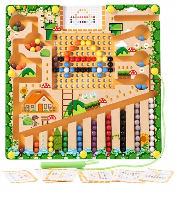 Magnetyczna tablica edukacyjna Montessori nauka matematyka kolorów (W100)