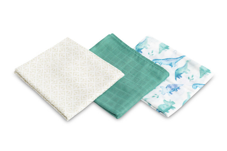 Sensillo Pielucha Bambusowa 3-Pak Dino Green 70X80