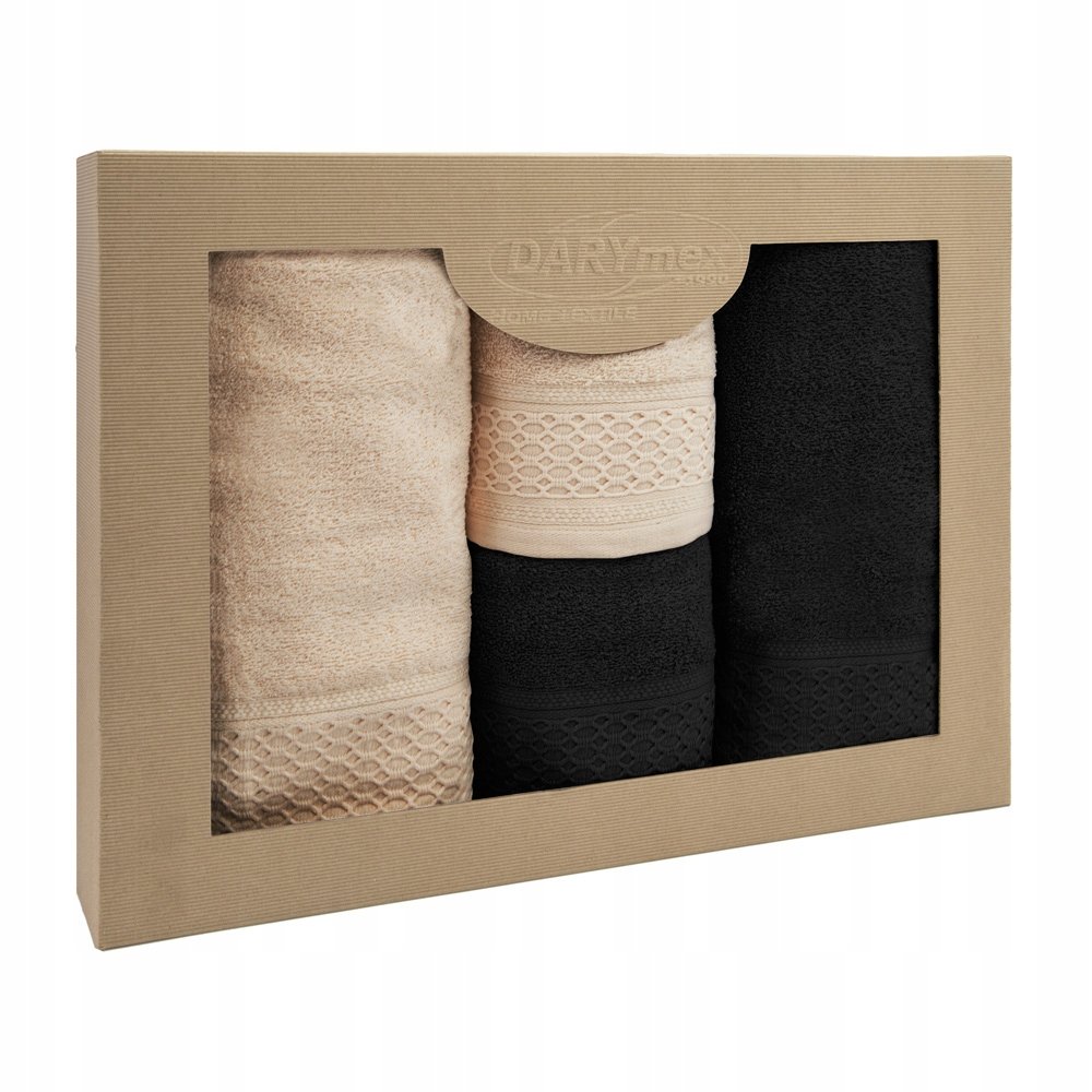 Ręczniki bawełniane FROTTE jednobarwne komplet EKO 4 szt cappuccino czarny