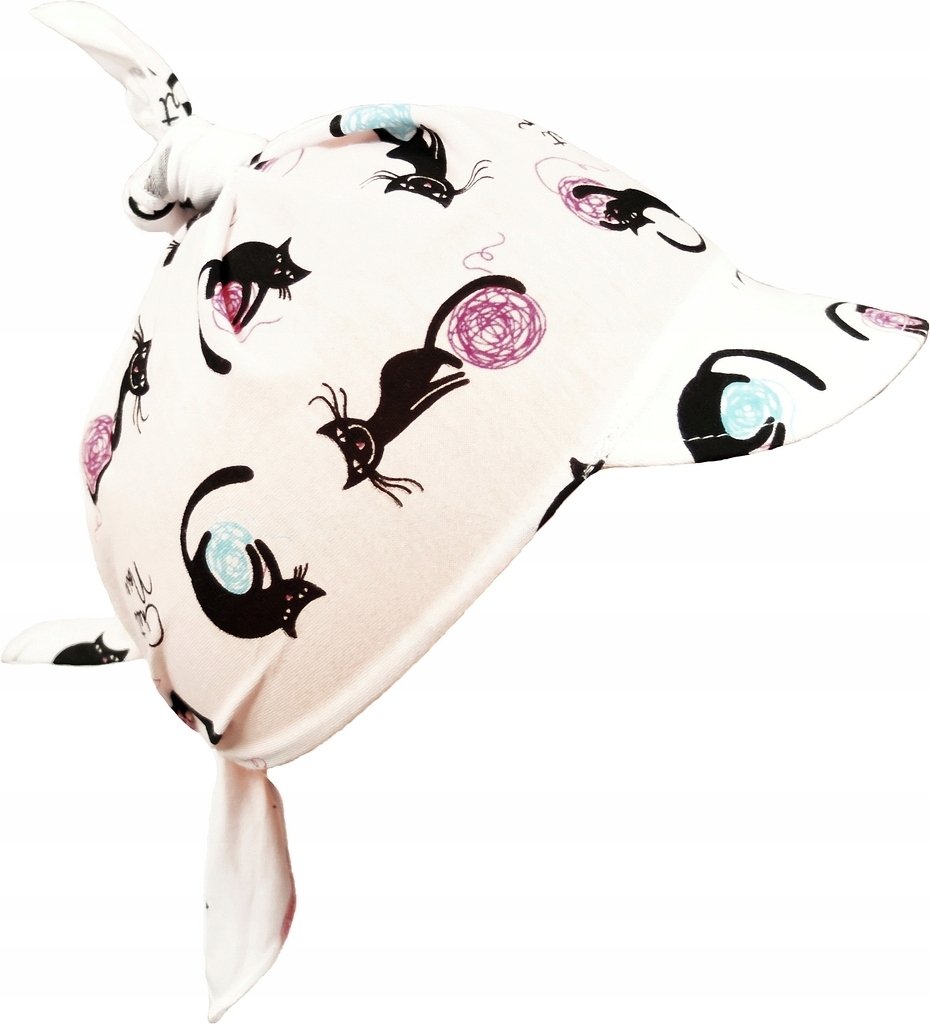 CHUSTKA Z DASZKIEM czapka lato KOTY Kłębki KLEKLE