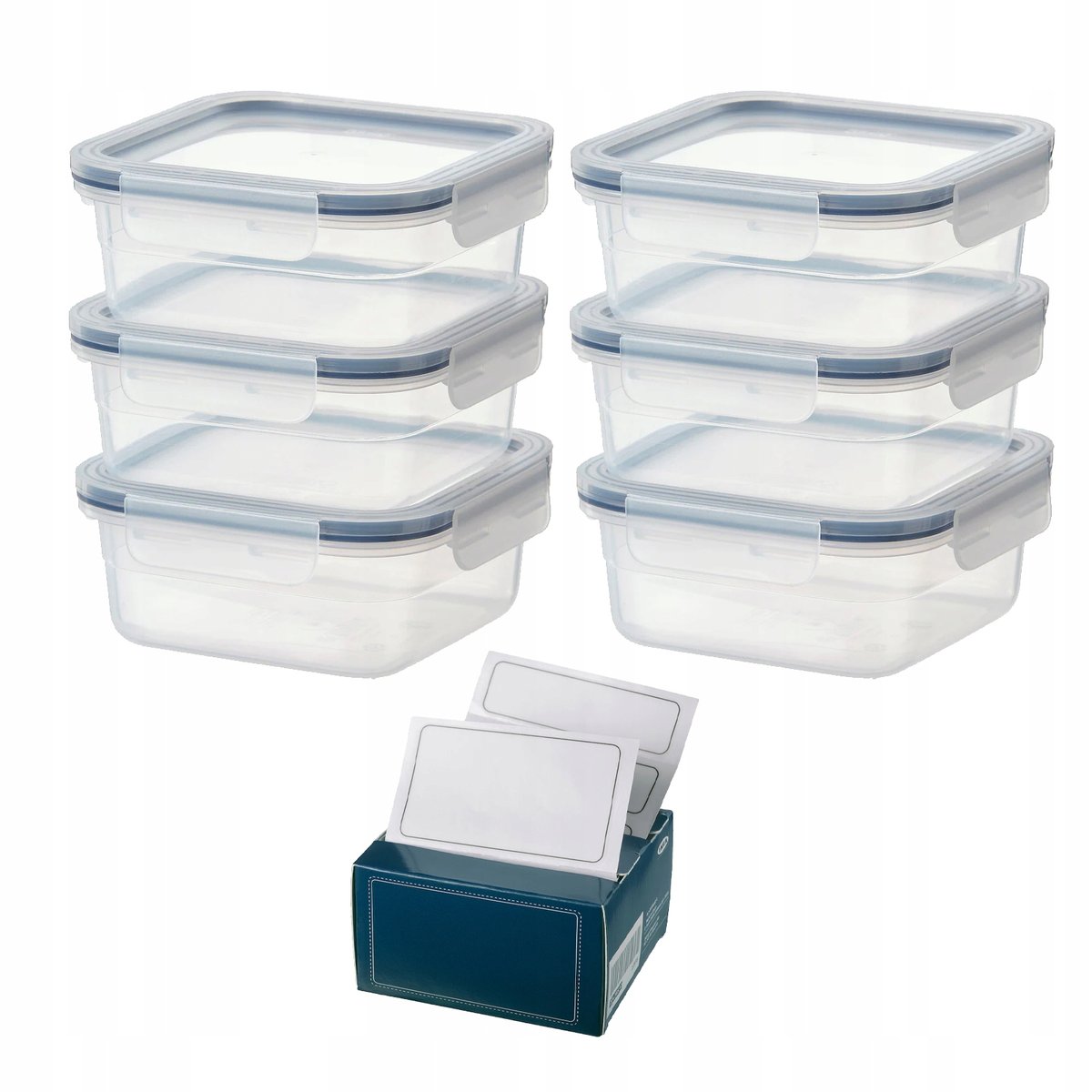 POJEMNIKI NA ŻYWNOŚĆ + ETYKIETY 6 SZT. 750 ML