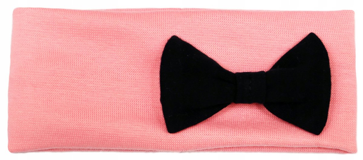OPASKA niemowlęca słodki róż z KOKARDKĄ czarną 40 46 - 3-12 mies KLEKLE