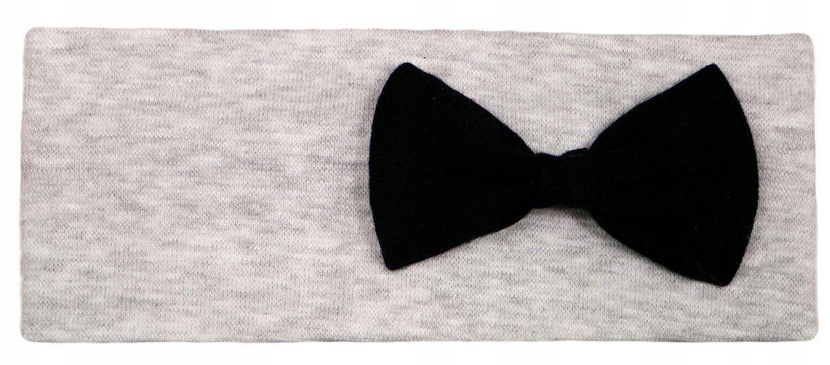 OPASKA niemowlęca melanż z KOKARDKĄ czarną 40 46 - 3-12 mies KLEKLE